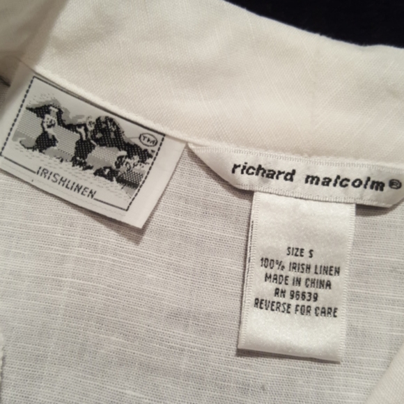 RICHARD MALCOLM ♡ Embroidered|Embellished Sequins Irish Linen Sleeveless Top S - Picture 12 of 12